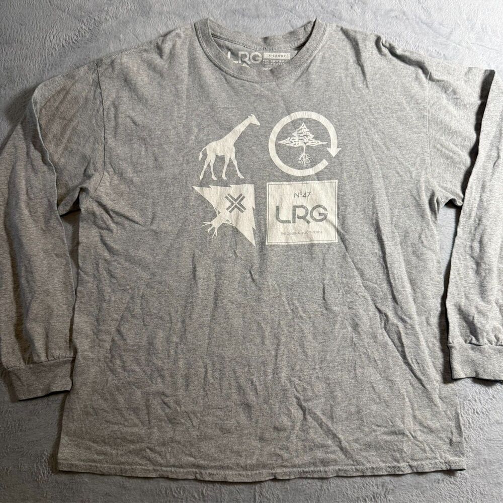 Vintage LRG Shirt Men XL Gray Big Logo Thermal Long Sleeve Lifted Research Group